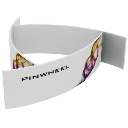 Pinwheel shaped hanging sign to describe custom shapes.